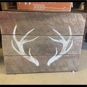 Deer antler rustic wood decor